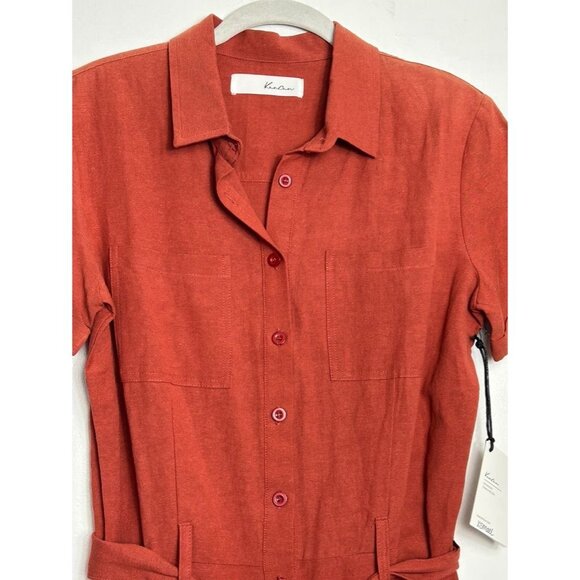 KanCan Women's Kenya Linen Blend Short Jumpsuit in Rust - Sz XS - NWT - Picture 10 of 10